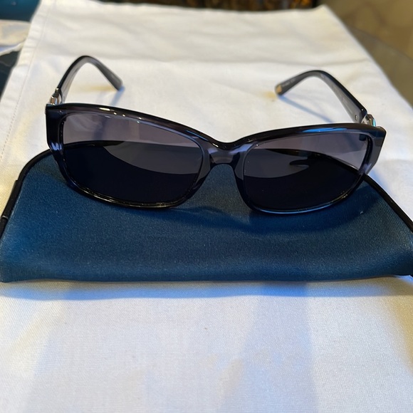 SOLVARI Rome1 navy sunglasses, Swarovski crystals, polarized gray lenses, women - Picture 7 of 8